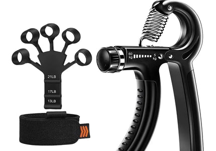 5–60 kg verstellbarer Handgriff-Stärkungstrainer, komplettes Set mit Gegen-, Handgelenk- und Unterarm- und Handtrainer für Muskeln